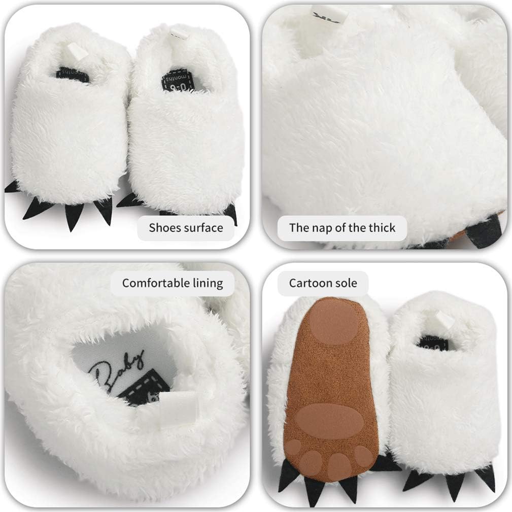 CoKate Baby Boys Girls Soft Plush Slippers Animal Boots Toddler Infant Crib Shoes Winter House Shoes
