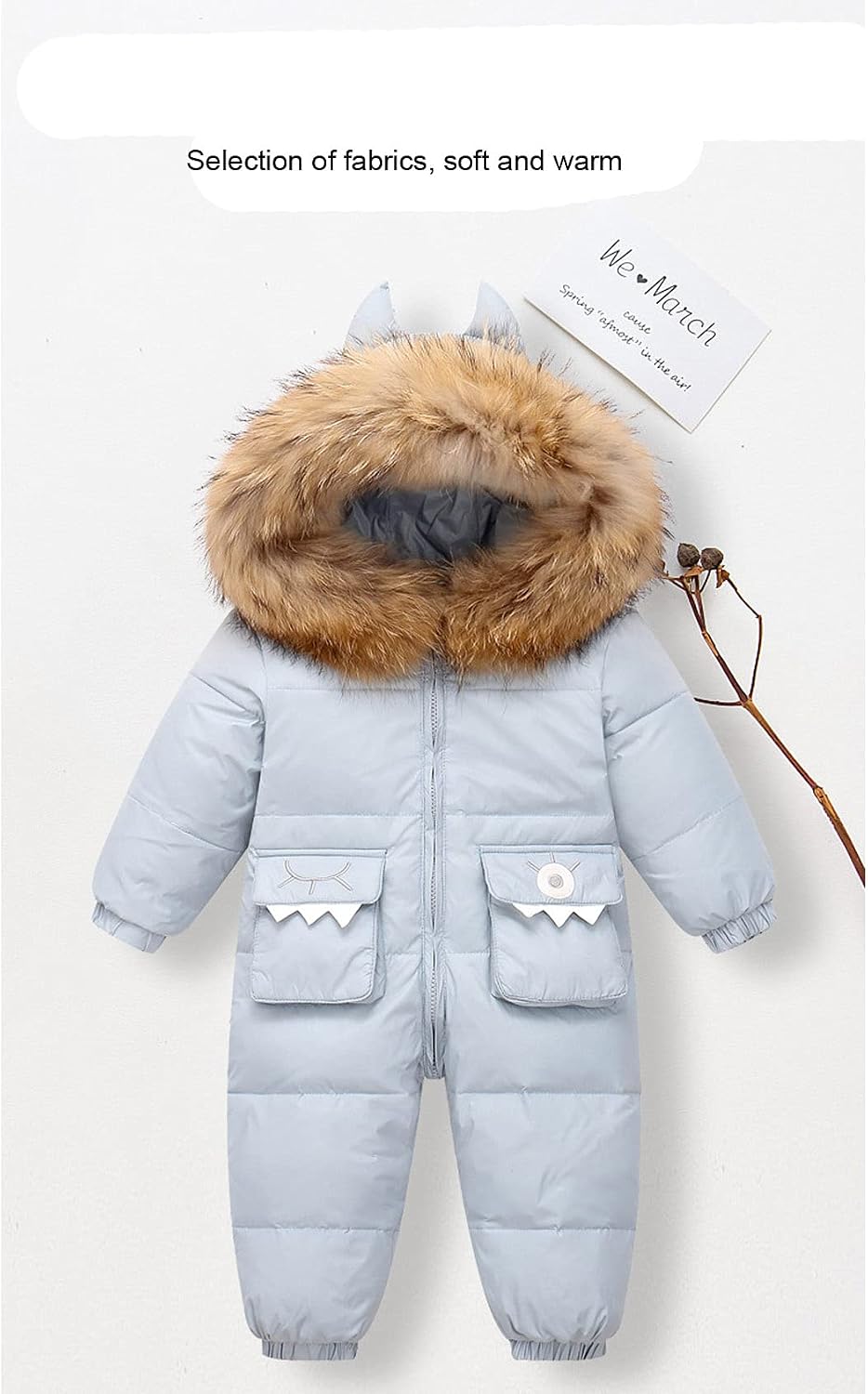 Bestgift Newborn clothes, baby down onesie, winter thickening, go out, baby romper, outer wear