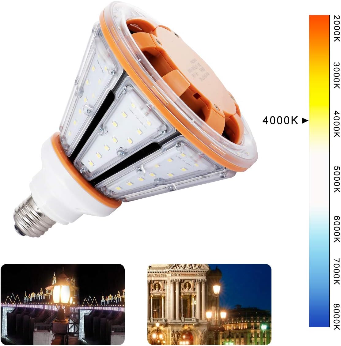 🔥 Crazy Deals 30W LED Corn Light Bulb,E26 Base,4000K,4200lm LED Light Bulbs for Garden Hotel Bar Theme Restaurant Haunted House Decoration Parking Lot Corridor Mall Street Light Fixture