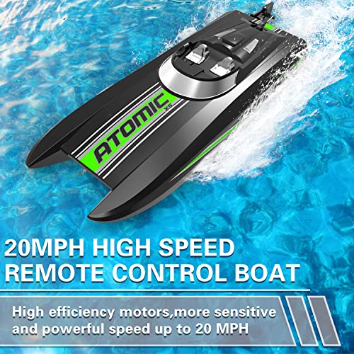 Volantexrc Remote Control Boats For Pools And Lakes 20+Mph Atomicxs High Speed Rc Boat For Kids Or Adults Toy Boat Gifts With 2 Batteries & Reverse Function (795-5 Black) #TOP1