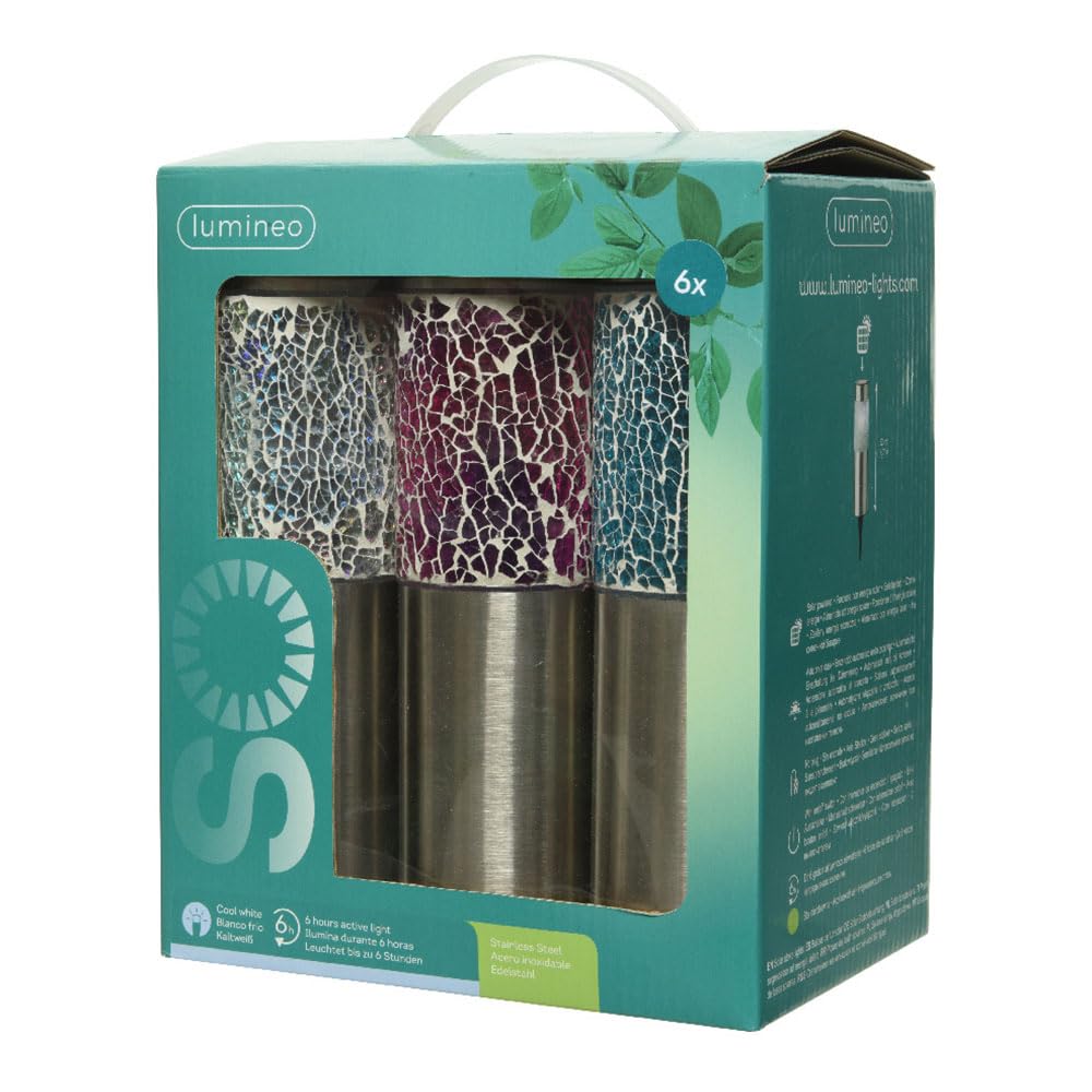 Zestaw 6 lamp solarnych marki Gaudí, idealny do oświetlania ogrodu lub podwórka. Wymiary 22 x 6 cm i różne kolory dodają nowoczesnego, eleganckiego akcentu. Udekoruj stylowo!