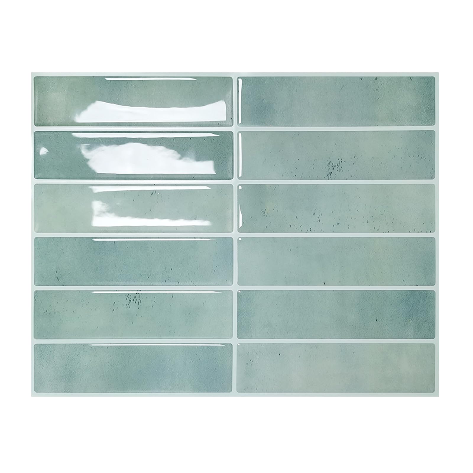 Peel and Stick Adesivi per piastrelle, 10 pezzi, 29 x 23 cm, autoadesivi, adesivi per piastrelle, impermeabili, per cucina, bagno, decorazione da parete (verde chiaro)