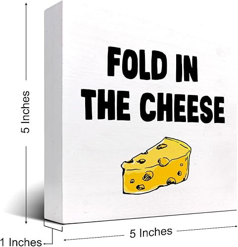 Miniatura 2 de Letrero de madera plegable en el queso, divertido letrero de madera de granja, placa de madera para decoración de escritorio para el hogar, cocina,