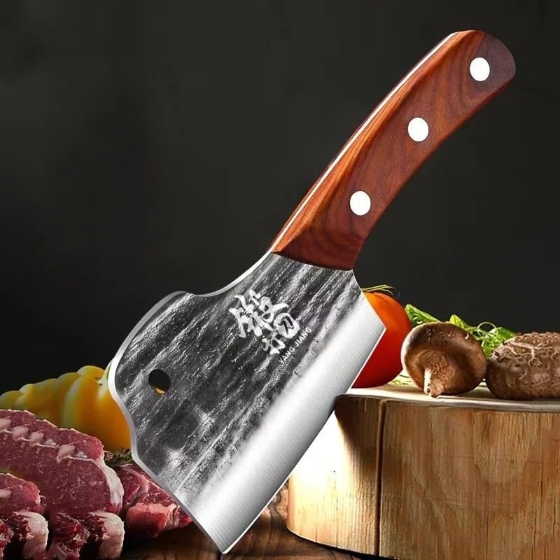 Meat Cleaver,Cleaver Knife 4.5 Inch Sharp Cleaver Hand Forged Small Vegetable Knife Cutting Knife Fish Knife Kitchen Knife Household, LAMAJIGA5844