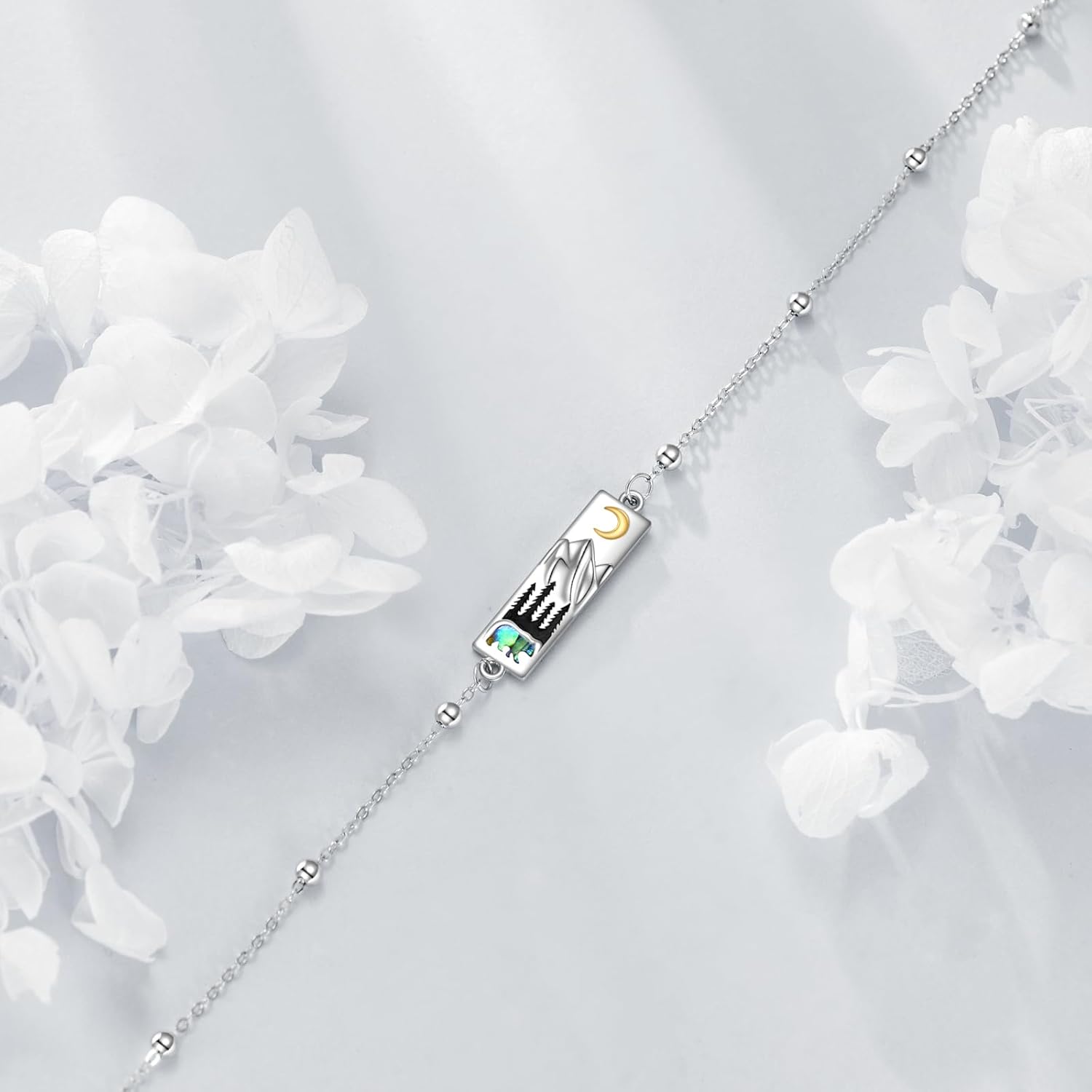 YFN Mountain Bracelet for Women Sterling Silver Nature Bracelet Jewelry Gift for Skiers, Hikers, Campers, Climbers and Nature Lovers - Image 4