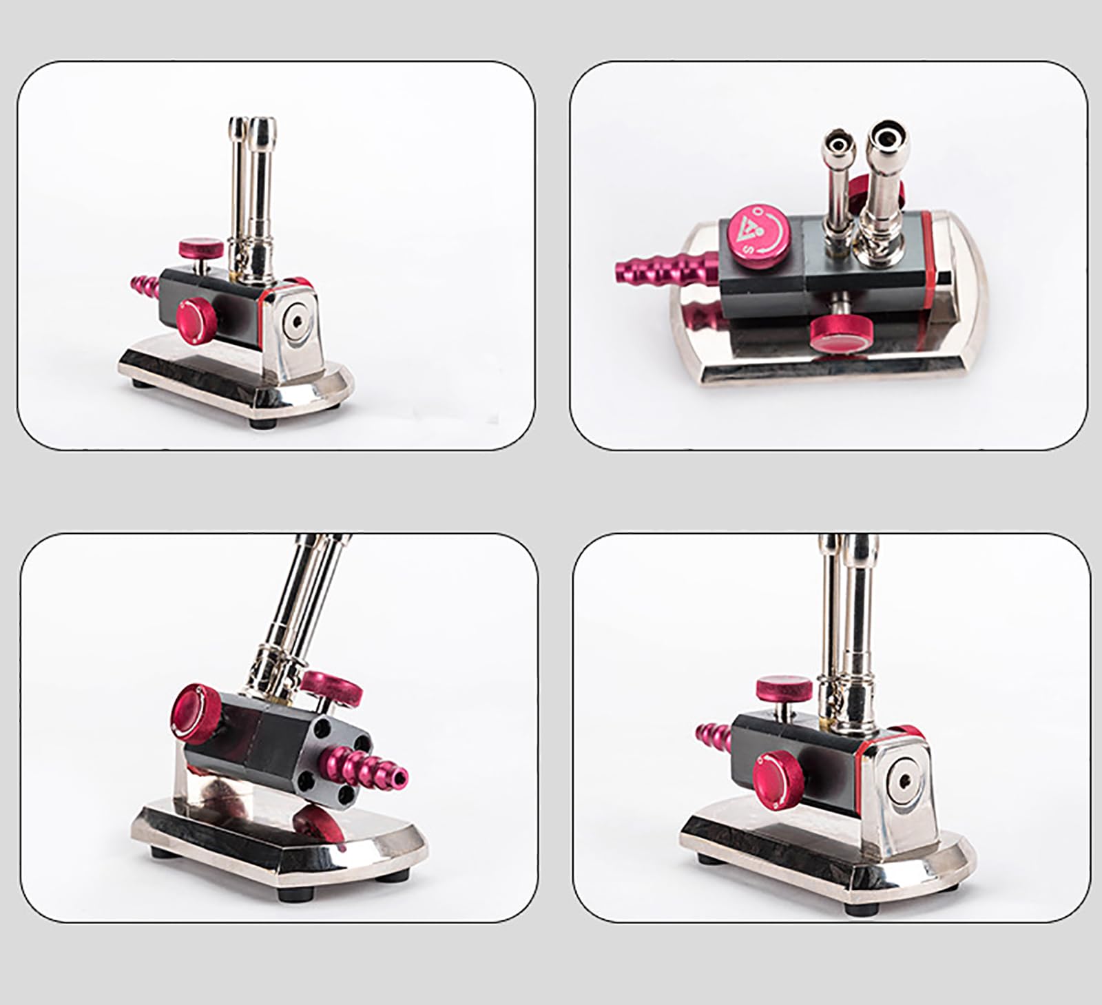 Brûleur Bunsen de laboratoire à double tube, contrôle indépendant + rotation à 30°, convient pour les laboratoires, la médecine, le matériel et la cuisine