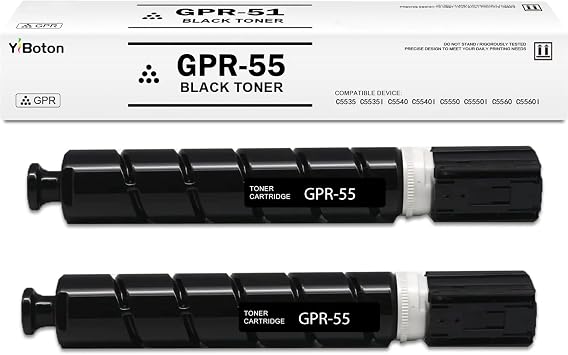 High Yield GPR-55 GPR55 0481C003AA Black Toner Cartridge 2-Pack Compatible with Canon ImageRunner Advance C5535i C5540i C5550i C5560i Printer