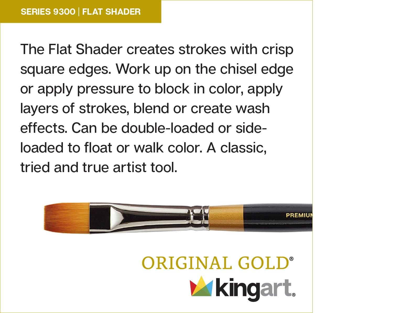 KINGART Original Gold Wood Handle Brush Set 12/Pkg-