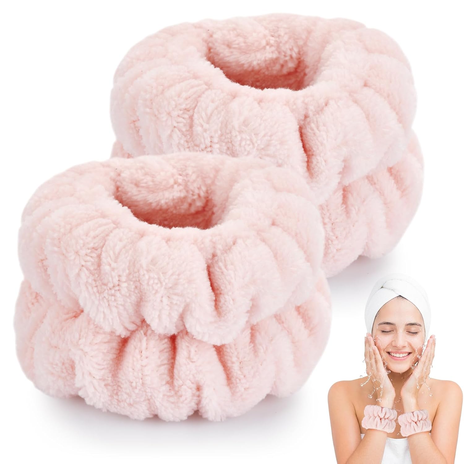 Dorbetar Wrist Bands for Washing Face, Spa Wristbands for Washing Face, Microfiber Wrist Towels for Washing Face, Face Wash Wristbands, Arm Bands for Washing Face for Woman Children