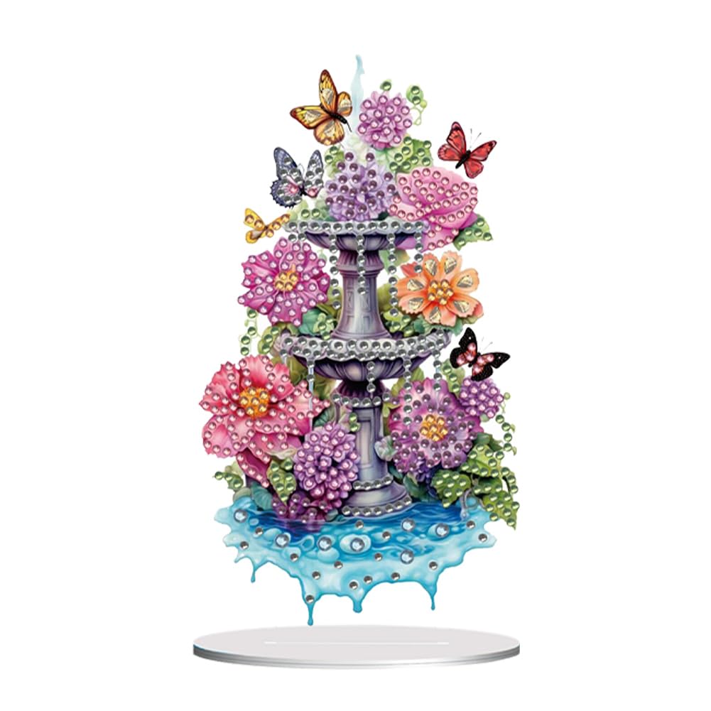 AMZGSHOP 5D Christmas Tabletop Ornament, DIY Acrylic Crystal Art Decoration, Special Shaped Diamond Art Kit for Adults & Beginners, Handmade Desk Ornament for Holiday Home Decor