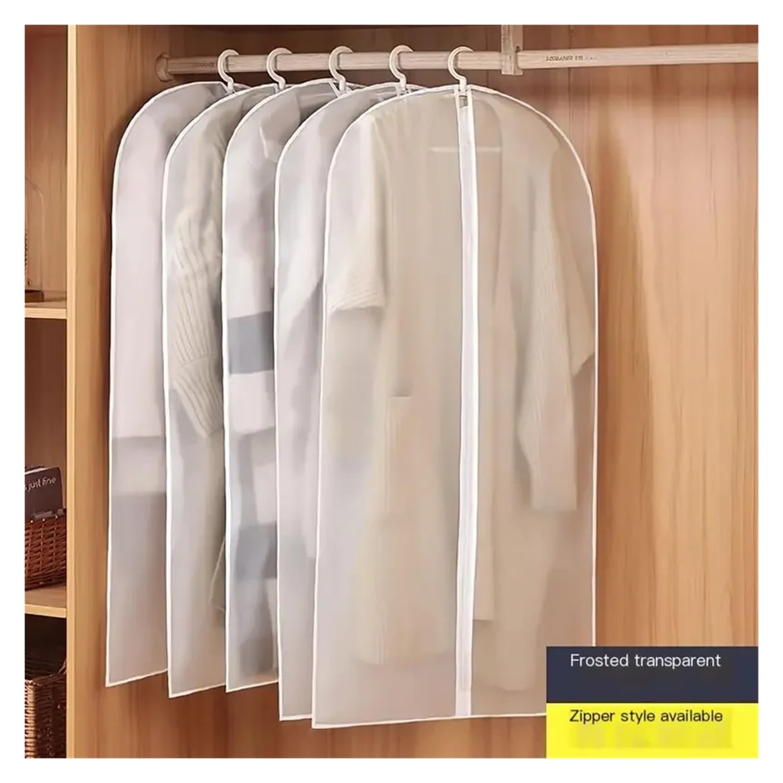 fundas para ropa 2/3/4/5 PCS Hanging Dustproof Garment Cover Washable Clothes Bag For Wedding Dress Suit Coat Closet Wardrobe Clothing Storage(60x120,3 PCS)