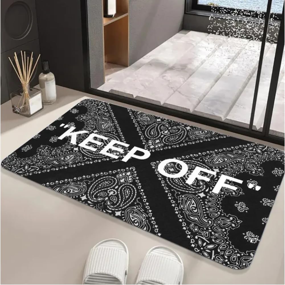 Tapis de sol tapis noir et blanc 80x150cm pour entrée, salon et protection de sol