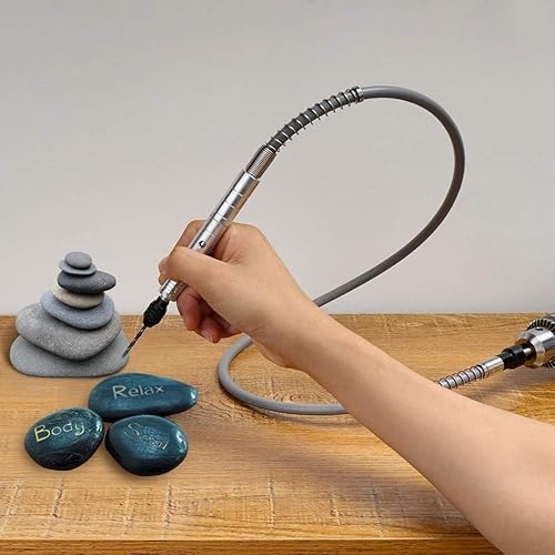 Vista 2 de Accesorio adaptador de eje flexible de 1/8 pies (0.125 in), portabrocas de cable de extensión de taladro flexible y herramienta de amoladora plateado