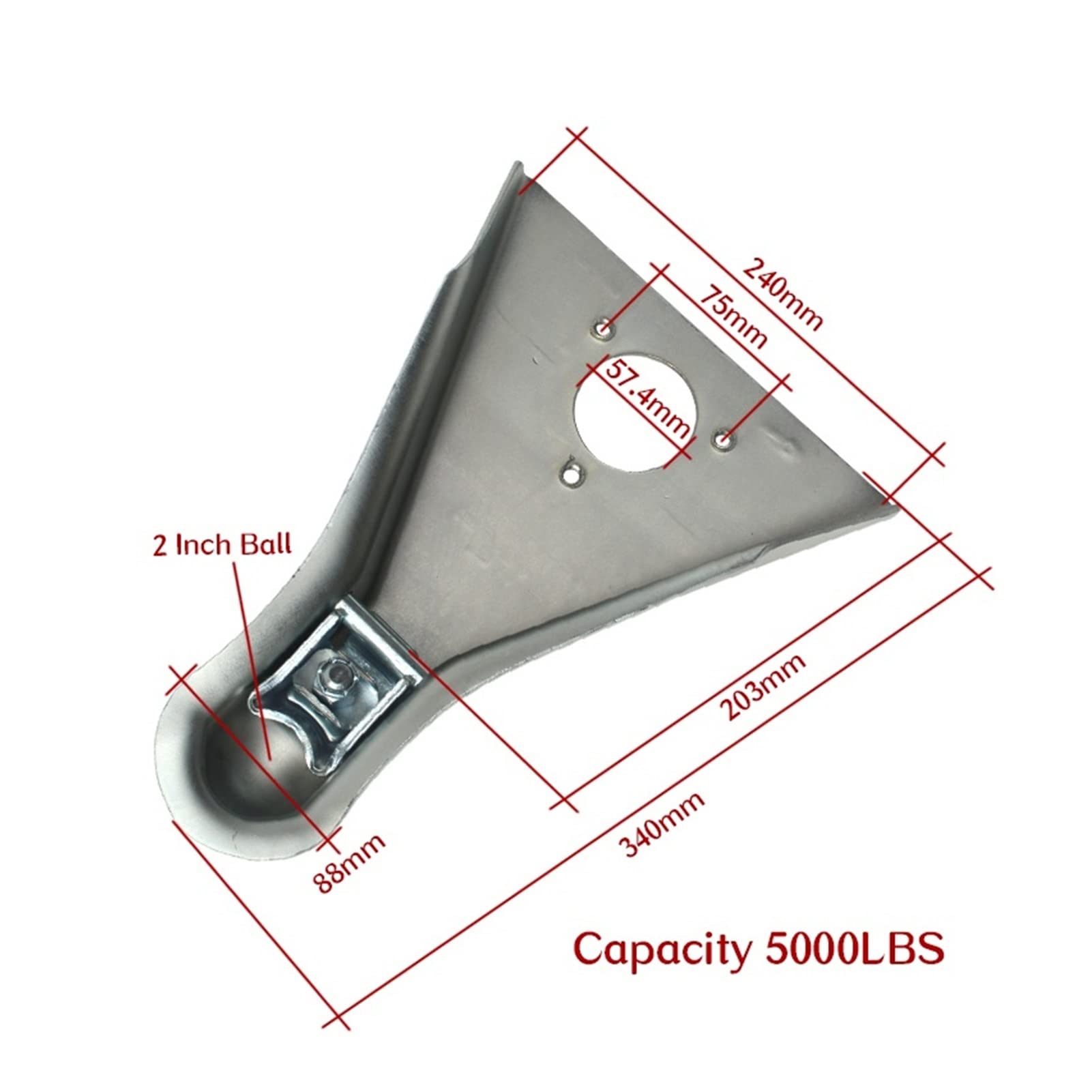 Accoppiatore rimorchio a-frame Cap 5000. Ibs si adatta a 2 pollici a sfere for il ginocchio Camper Parti Camper Caravan Accessori Componenti - Attrezzi per Rimorchi