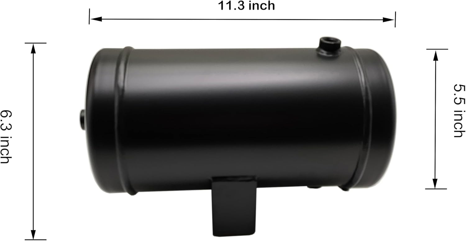 1 Gallon Air Tank with 4 Port 1/4 inch NPT- Black Finish