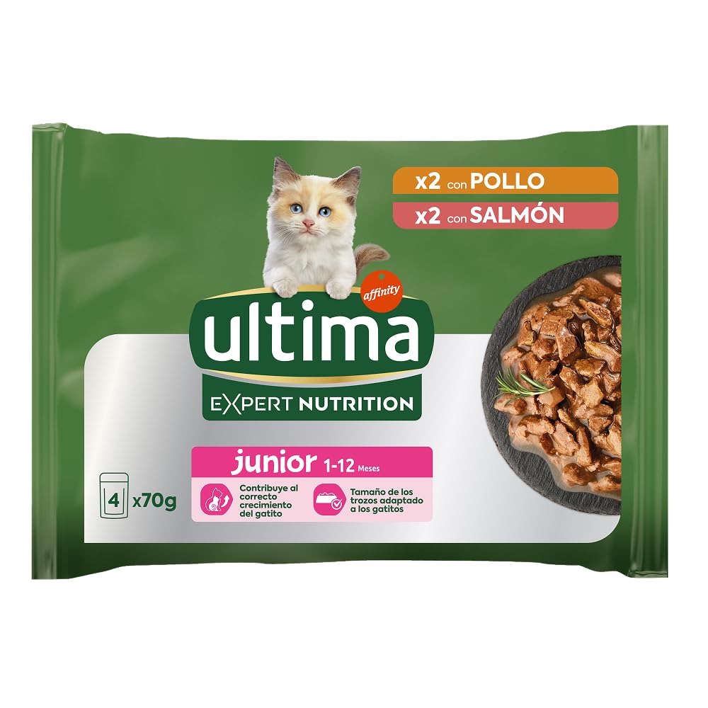 Ultima Expert Nutrition Comida Húmeda para Gatitos - Junior 1 a 12 Meses - Caja de 11 x (4x70g)