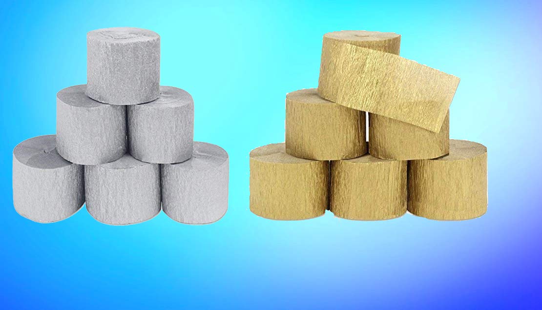 LoveInfinity Metalic Polka Crepe Paper Streamer Roll Ribbon for Party,Birthday,Festival Or Any