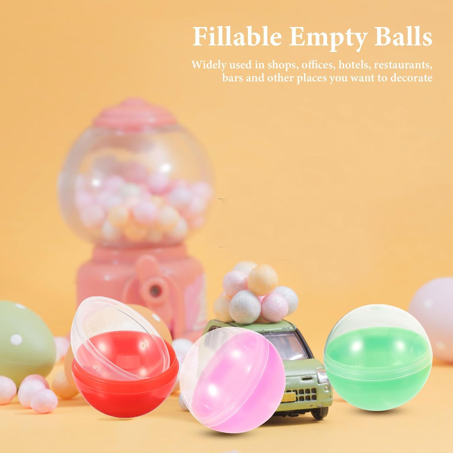 50Pcs 1.77 Inch Reusable Round Fillable Balls for Vending Machines Clear Plastic Capsules for Candy Party Favors DIY Crafts and Decorative Use image 4