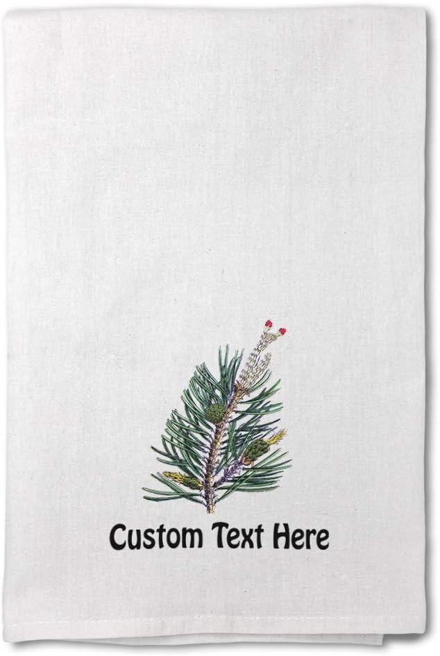 Style In Print Custom Decor Flour Kitchen Towels Pine Cone Vintage Look C Botanical & Flowers Trees Botanical & Flowers Trees Cleaning Supplies Dish Towels Personalized Text Here