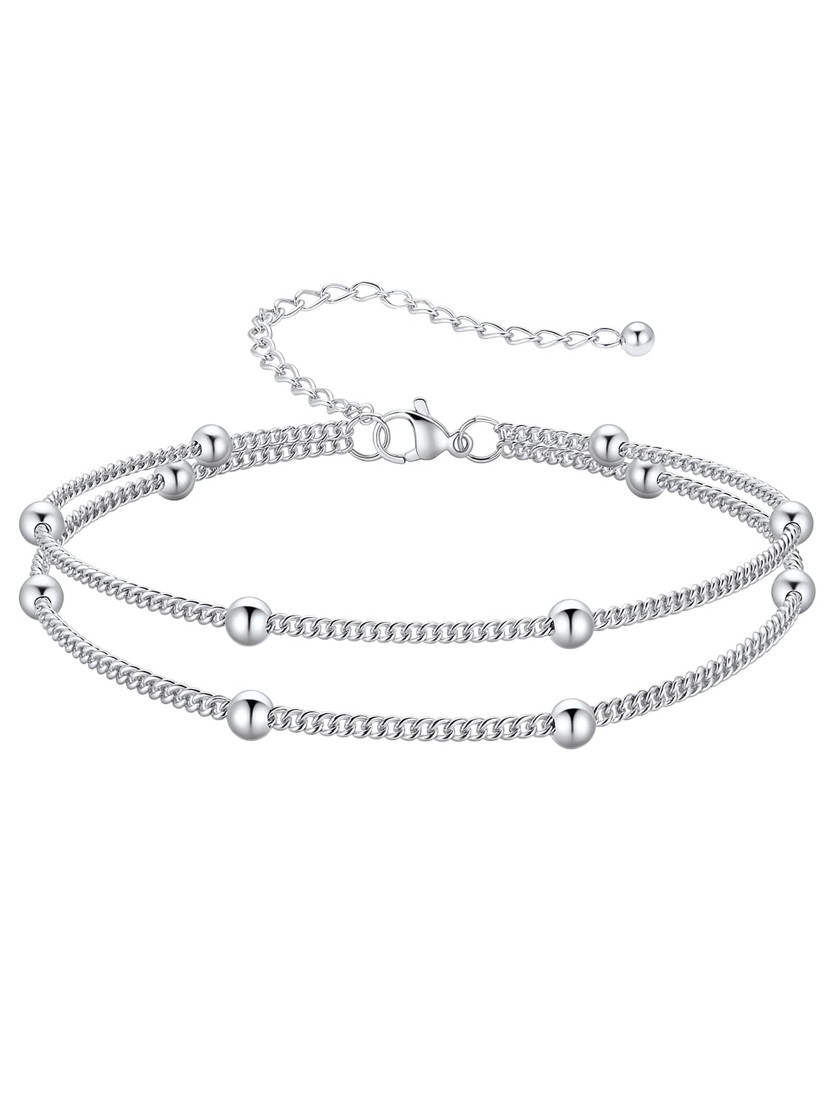 FOCALOOK 14K Gold Plated Anklets for Women, Plus Size Anklet Bracelet Chain