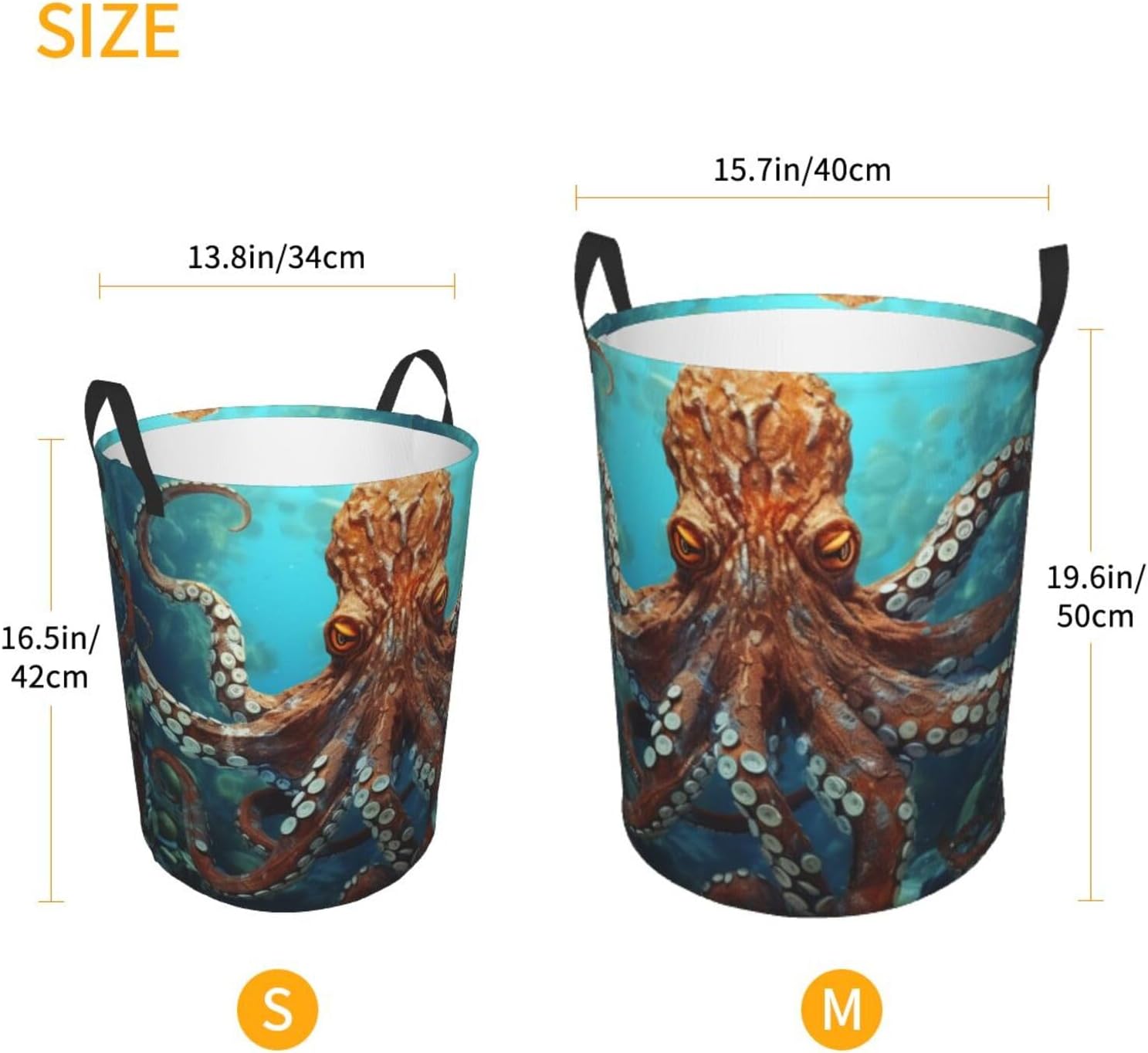 Cool big Octopus Laundry Basket With Handles Foldable Oxford Cloth Tote Bag Laundry Hamper Waterproof Clothes Storage Bucket Toy Organizer For Laundry Room/Bathroom/Bedroom/Dormitories image 2