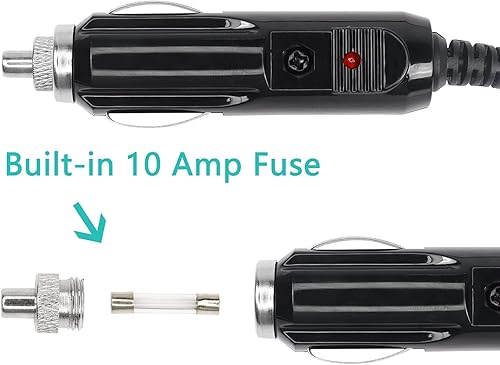 Miniatura 3 de GELRHONR Cable de cargador de coche de 12 V 10 A CC, enchufe macho a CC de 0.217 in x 0.083 in, cable de extensión para visión trasera de automóvil,