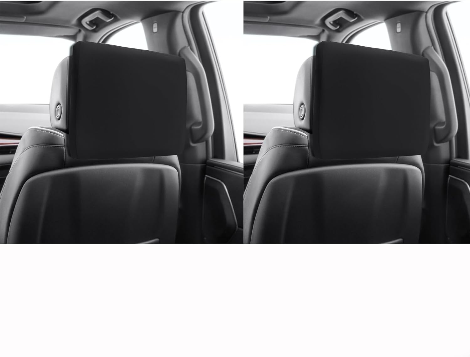 2-Pack Rear Entertainment Screen Protector Cover for 2021-2025 Chevy Tahoe/Suburban & GMC Yukon – Shock-Absorbing Neoprene with Elastic Strap, Easy Install, Black