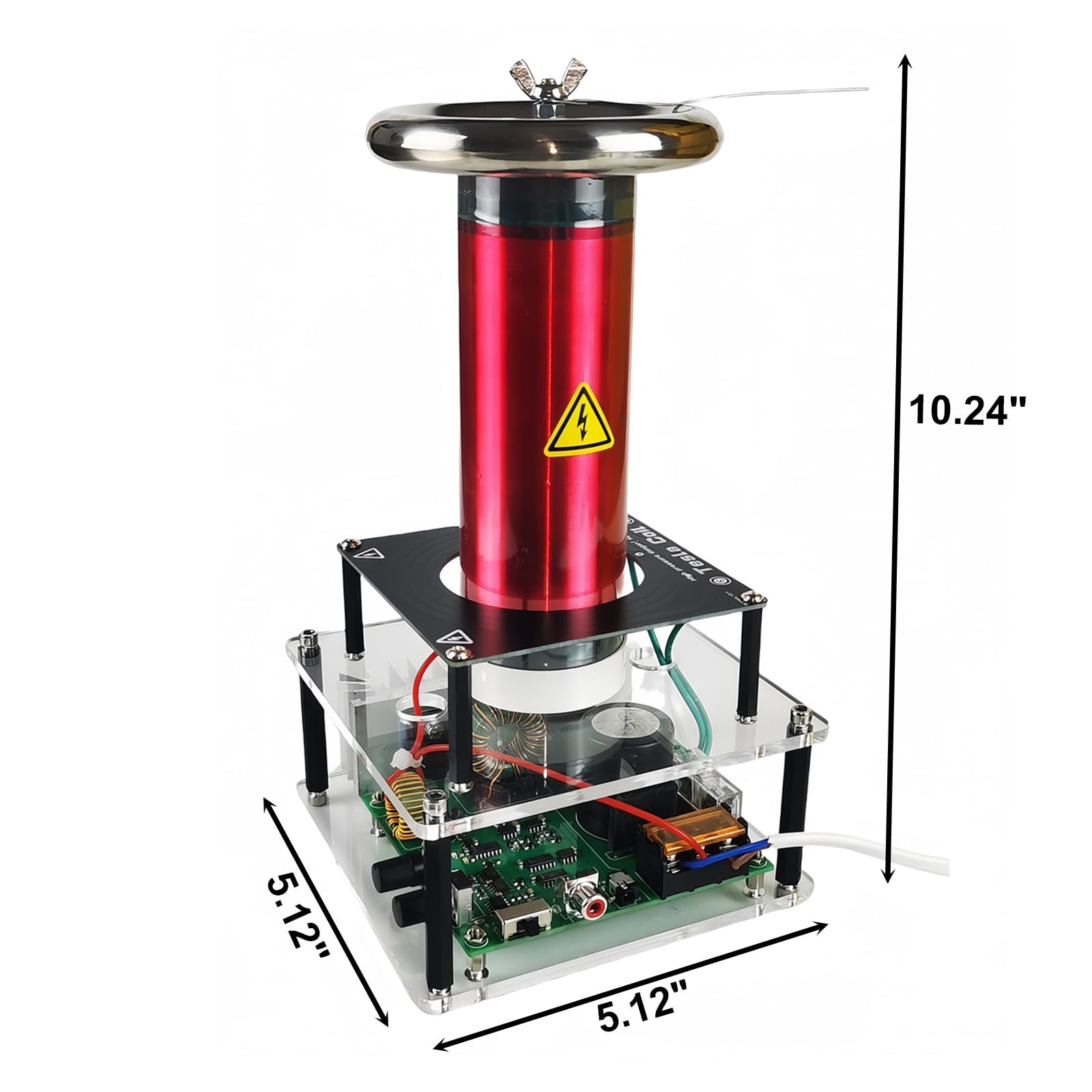 Music Tesla Coil SSTC Tesla Coil Haut-parleur à arc intégré à l'état solide Extinguishine Physique Science Education Modèle d'expérimentation Modèle de moteur de collection pour adultes (rouge)