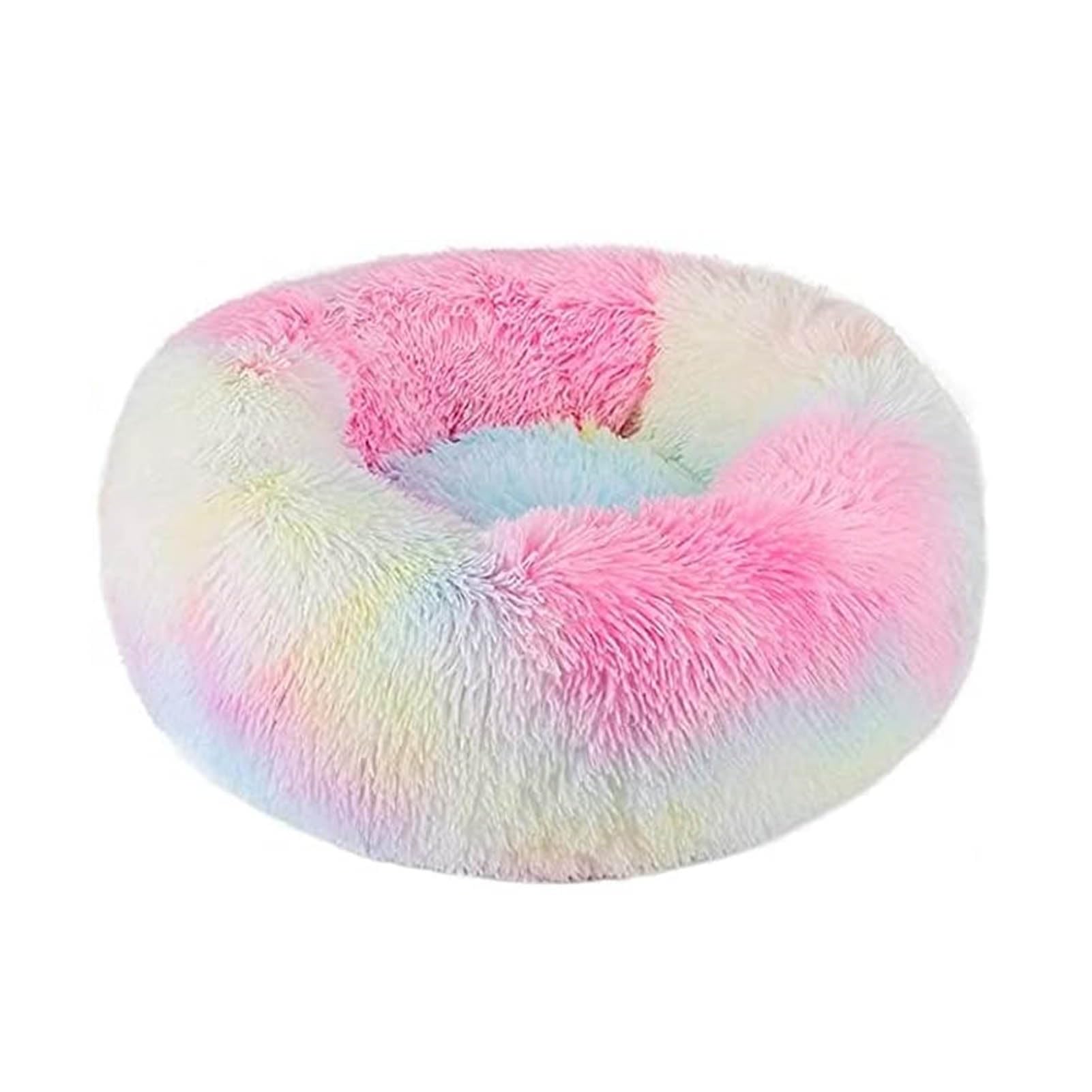 jiuzcare Hundebett Katzenbett rund flauschig, Hundebett waschbar, Katzenbett flauschig, Hundekissen für kleine Hunde und Katzen, Hundekörbchen weich (50 cm, Farbe)