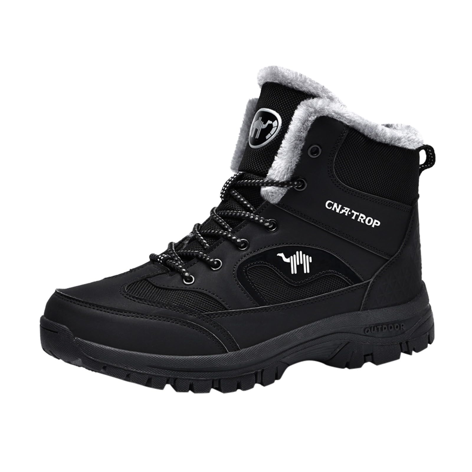 Generisch Herren Schneestiefel Warm Gefüttert Schnürsenkel Hochtop Winter Robust Outdoor Wanderschuhe mit Verdickter Baumwolle