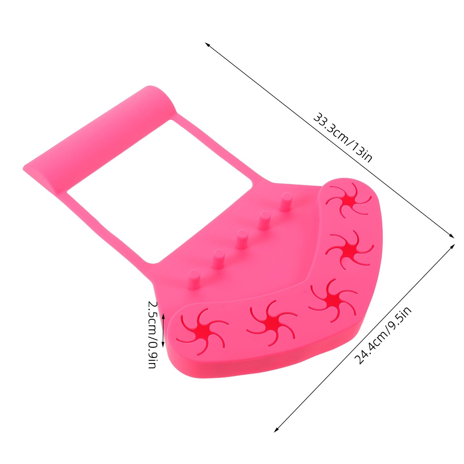 Soporte y tapete de silicona para esmalte de uñas, soporte antiderrame para botellas con 5 ranuras, reposamanos para manicura con separadores de dedos para pintar uñas, color rosa.