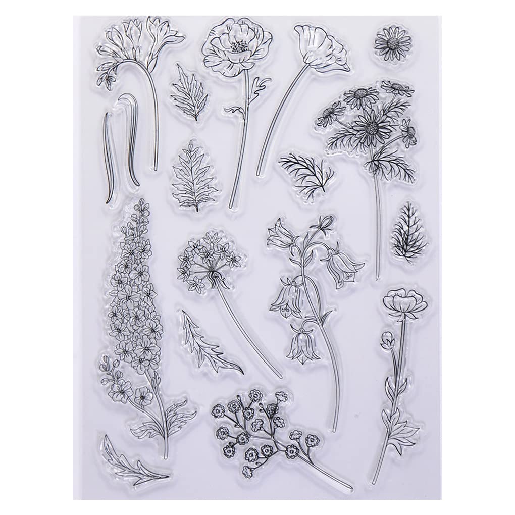 Flowers Leaves Background Clear Stamps for Card Making Decoration and DIY Scrapbooking 3021546