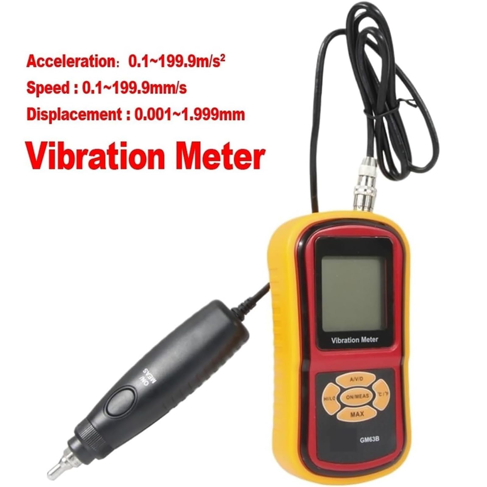 Tester di vibrazione digitale, tester di vibrazione portatile con visualizzazione visiva e registrazione dei dati, monitor di precisione per l'industria aeronautica automobilistica dell'acciaio