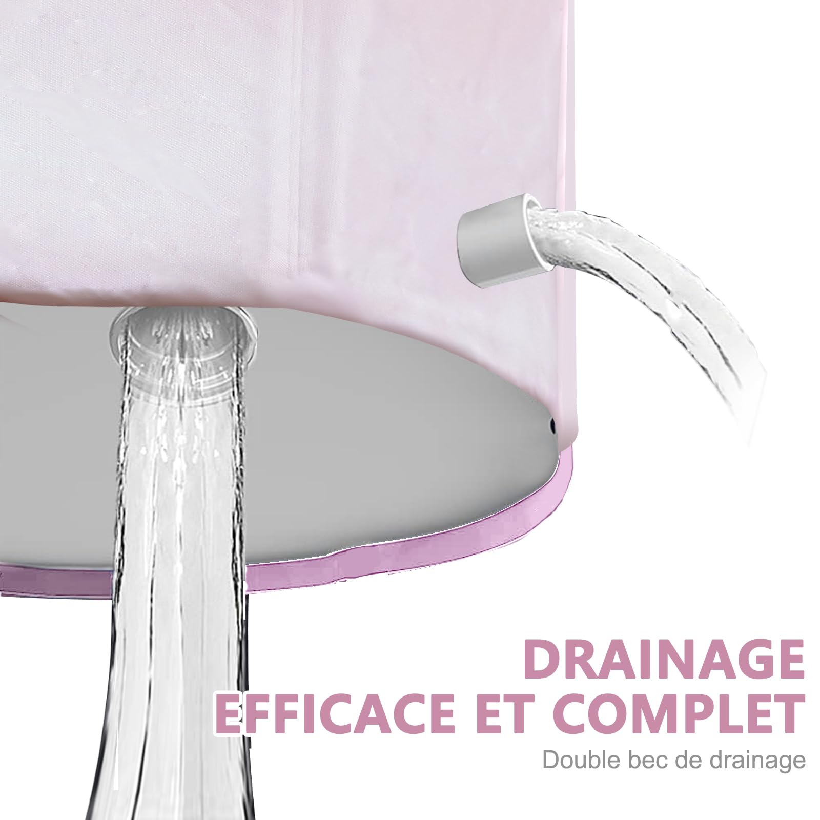 Baignoire Pliable pour Adulte Portable 65x65x70 cm pour Sauna, Douche et Bain Glacé, Pas besoin d'installation (Rose)
