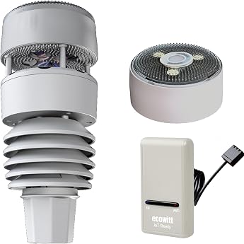 ECOWITT GW1210 WiFi Weather Station Gateway GW1200 + WS90 7-in-1 Outdoor Sensor Indoor Temperature/Humidity/Barometer Home Automation Possible Frequency 868 MHz Gateway WLAN 2.4 GHz WiFi 802.11b g n