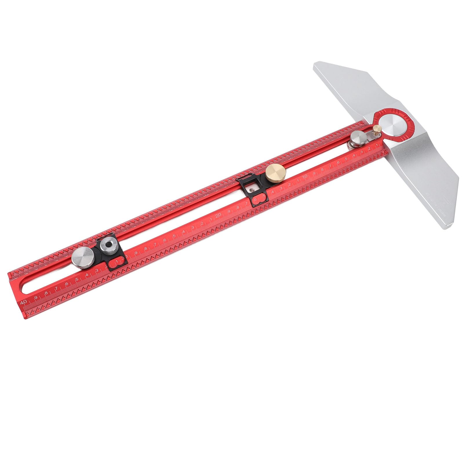 Marqueur de travail du bois - Outil de précision - Règle professionnelle en T de 40 cm pour bricolage - Alliage d'aluminium - 1 unité