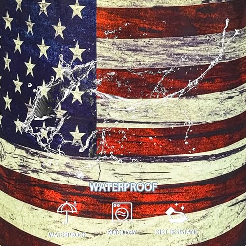 Image of Retro American Flag Laundry Basket Foldable Waterproof Hamper 18.9x16.5 In | Oxford Cloth With Reinforced Handles Lining Design Large-Capacity Storage For Bathrooms /Laundry Rooms / Living Rooms /Bedrooms