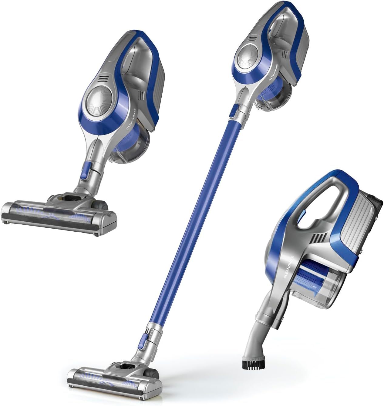 CLEANmaxx Cordless Cyclonic Vacuum Cleaner in stick and handheld configurations