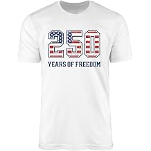 250 Years of Freedom T-Shirt - USA Semiquincentennial Patriotic American Flag 4th of July Graphic Tee