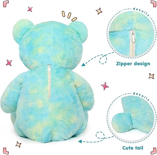 Miniatura 9 de Tezituor Oso de peluche gigante, peluche grande, osos verdes arco iris, regalos para San Valentín, Navidad, cumpleaños, 40 pulgadas