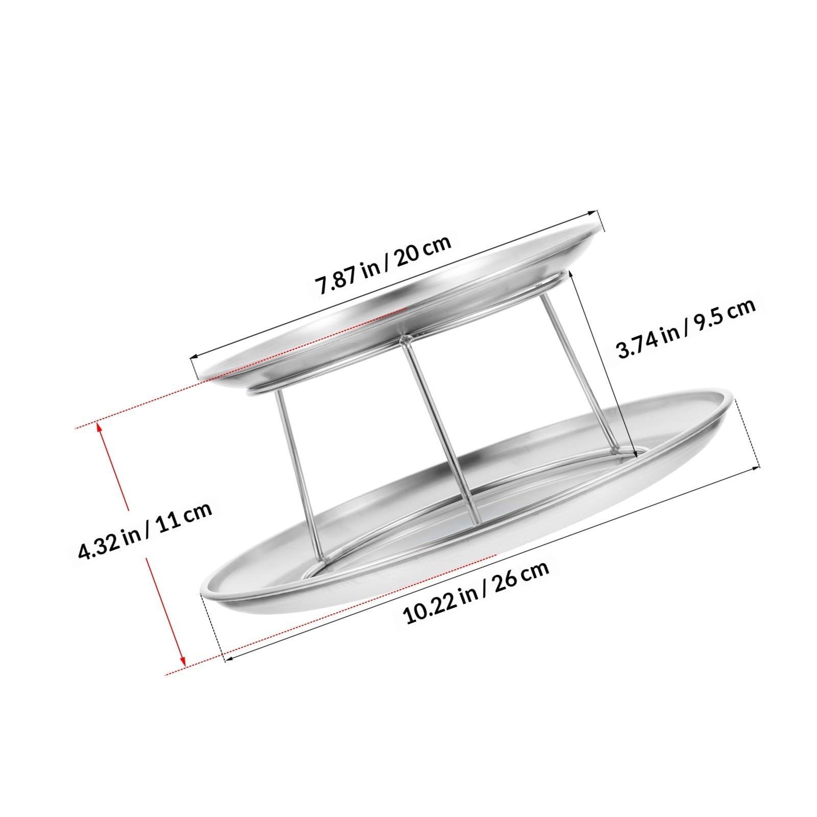 USHOBE Soporte Plata Inoxidable Doble de Capa Acero, Tartas