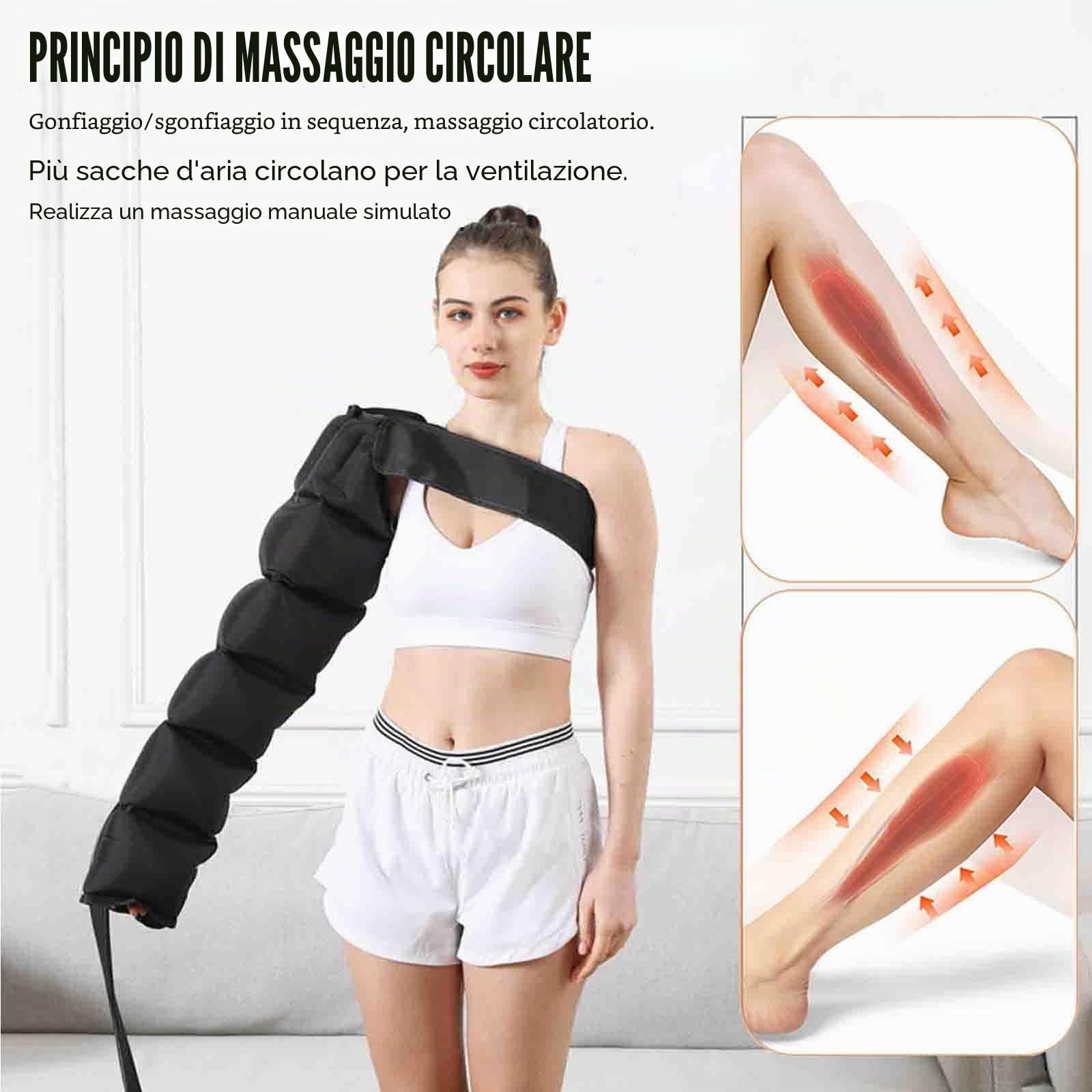 Pressoterapia per Casa | Presso Terapia Massaggiatore Gambe Linfodrenante, 6 Camere Macchinario Pressoterapia Professionale Gambe E Addome Braccio, 8 Intensità + Tempistica