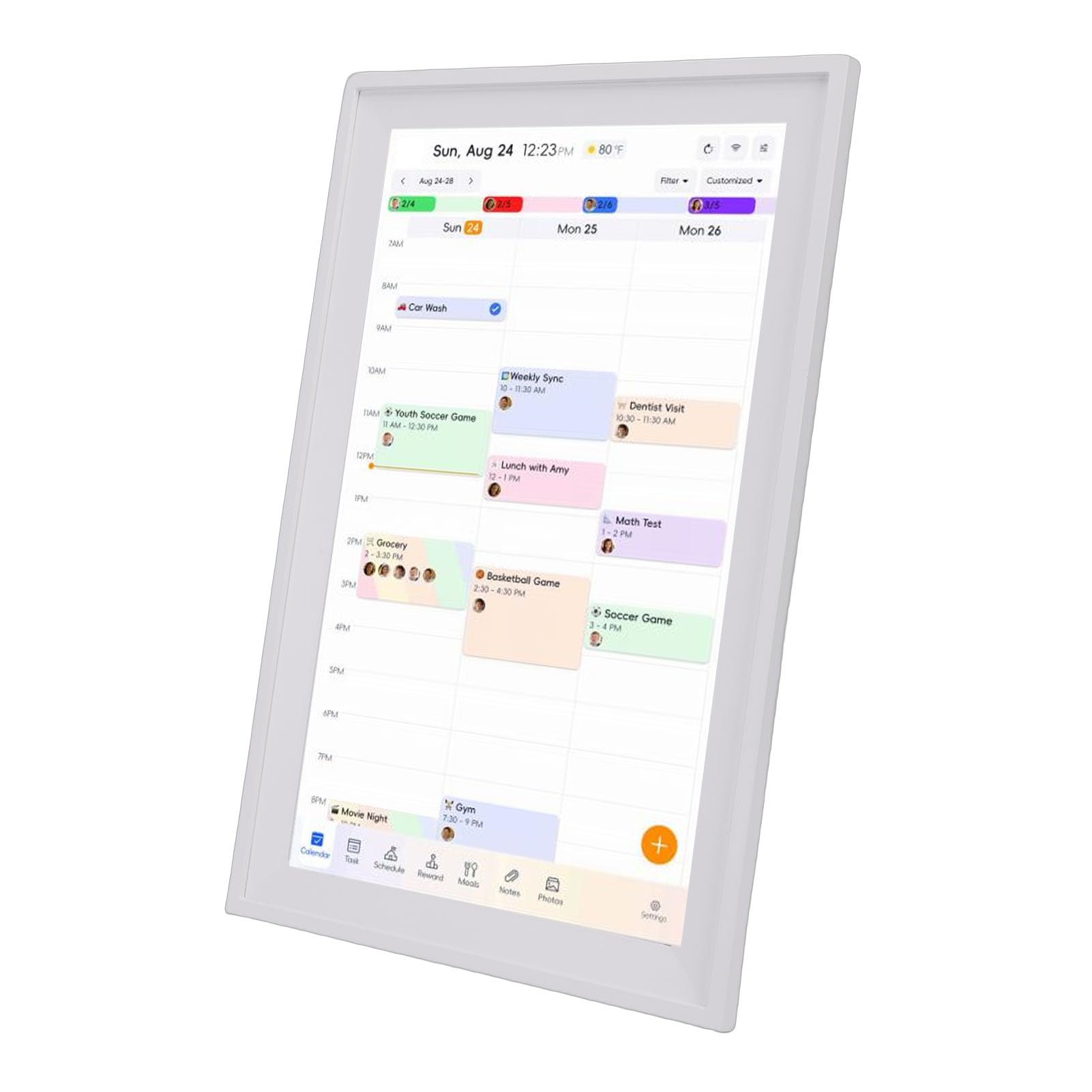 Grafico dei Lavori del Calendario Digitale WiFi Touch Screen da 15,6 Pollici per Famiglie con Allarme Forte
