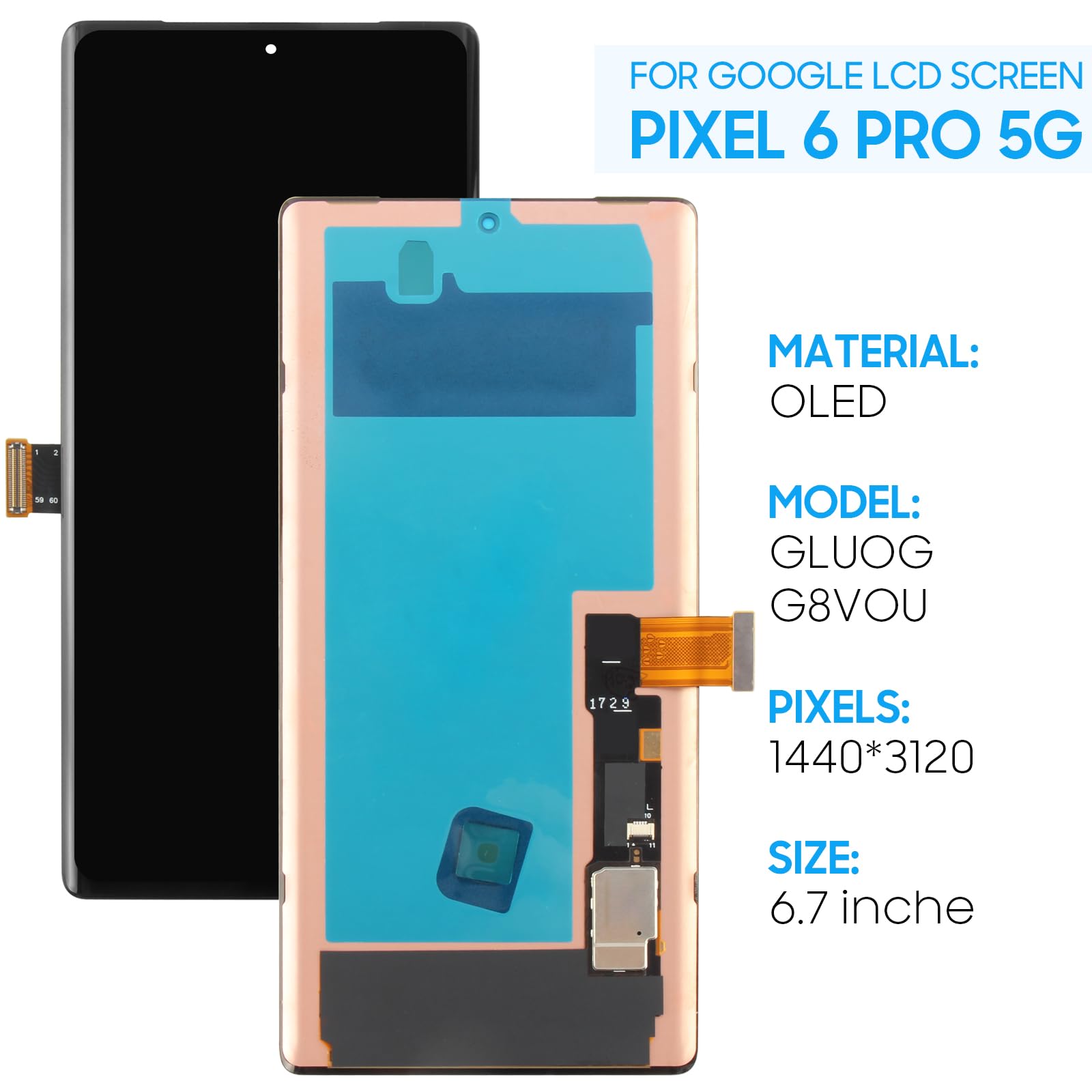 Amazon.com: Screen Replacement for Google Pixel 6 Pro OLED LCD