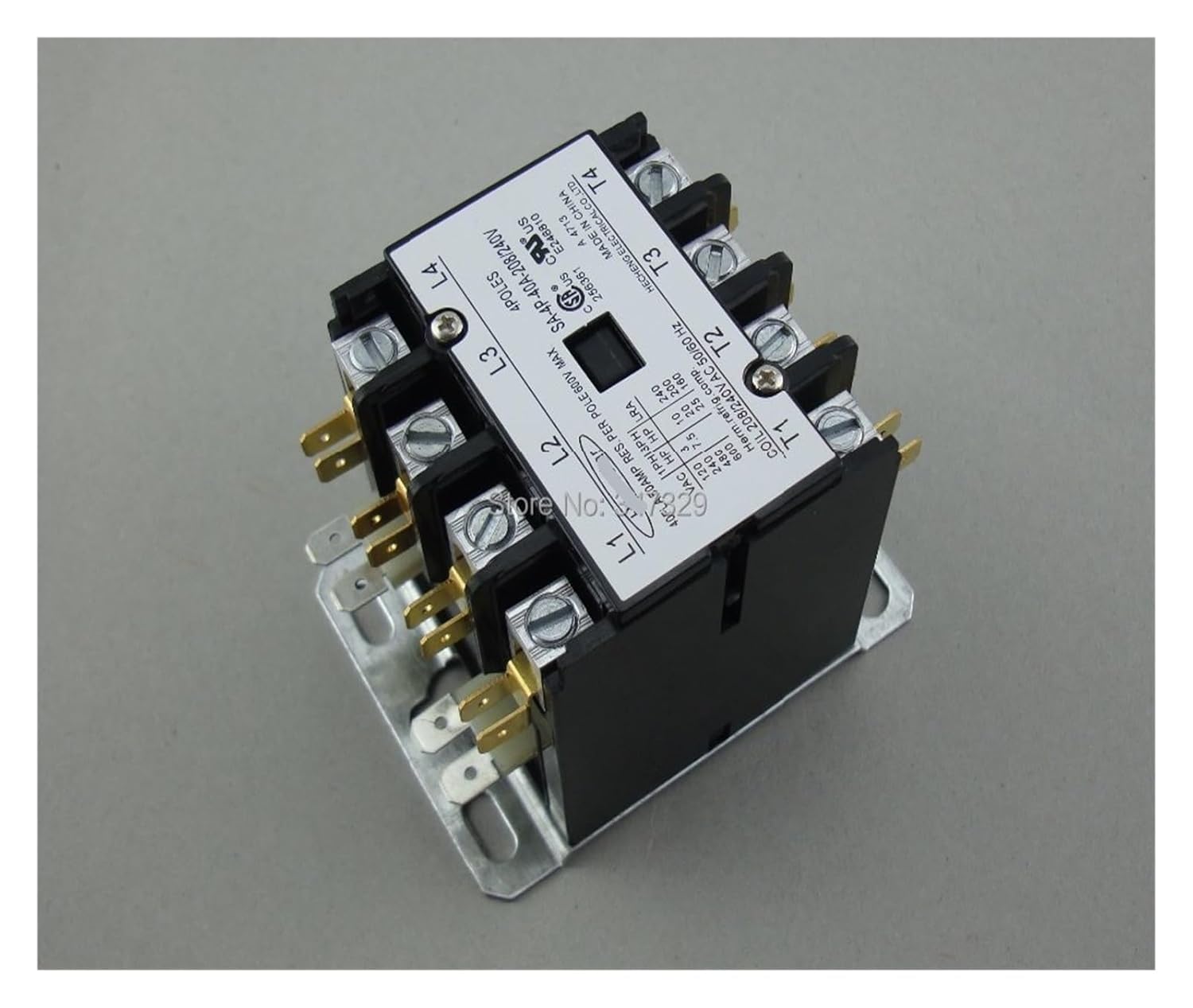 SA-4P-40A-208/240V Special Contactor- 4 Pole 40FLA 208/240V AC Coil, DP Contactor-, Air Conditioner Contactor-