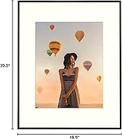 Vista 9 de Frametory, marco de fotos de aluminio de 16x20 - Marco negro de 16 x 20 con alfombrilla extraíble para foto de 11 x 14 - Marco de metal duradero