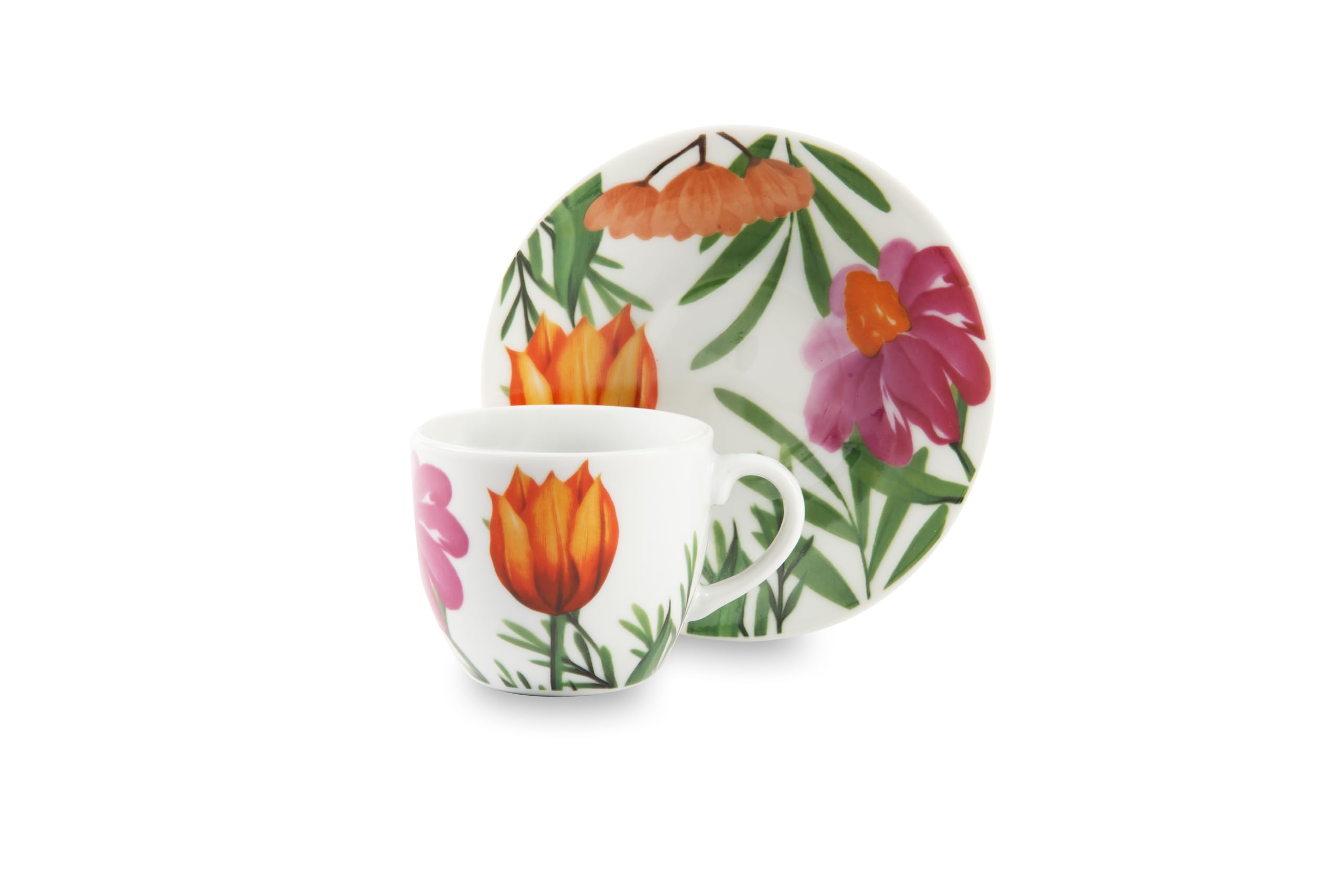 Excelsa Blooming Set aus 6 Kaffeetassen, Porzellan, Fassungsvermögen 70 ml, mehrfarbig