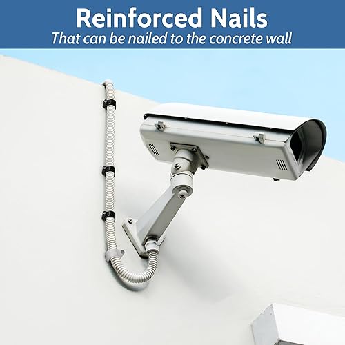 Miniatura 6 de Paquete de 400 clips de cable con kit de clavos de acero, OD clavos redondos U de 0.236 in0.276 in0.315 in0.394 in (negro y blanco, cada 50