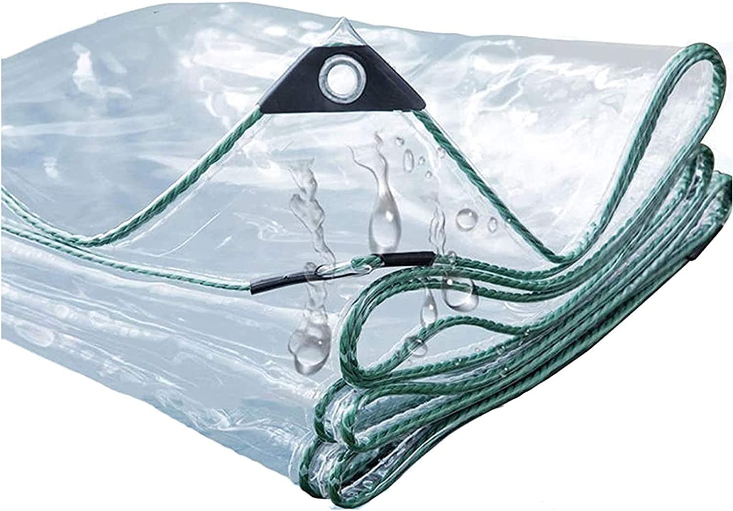 Cubierta de lona transparente impermeable de 1x1m con ojales metálicos