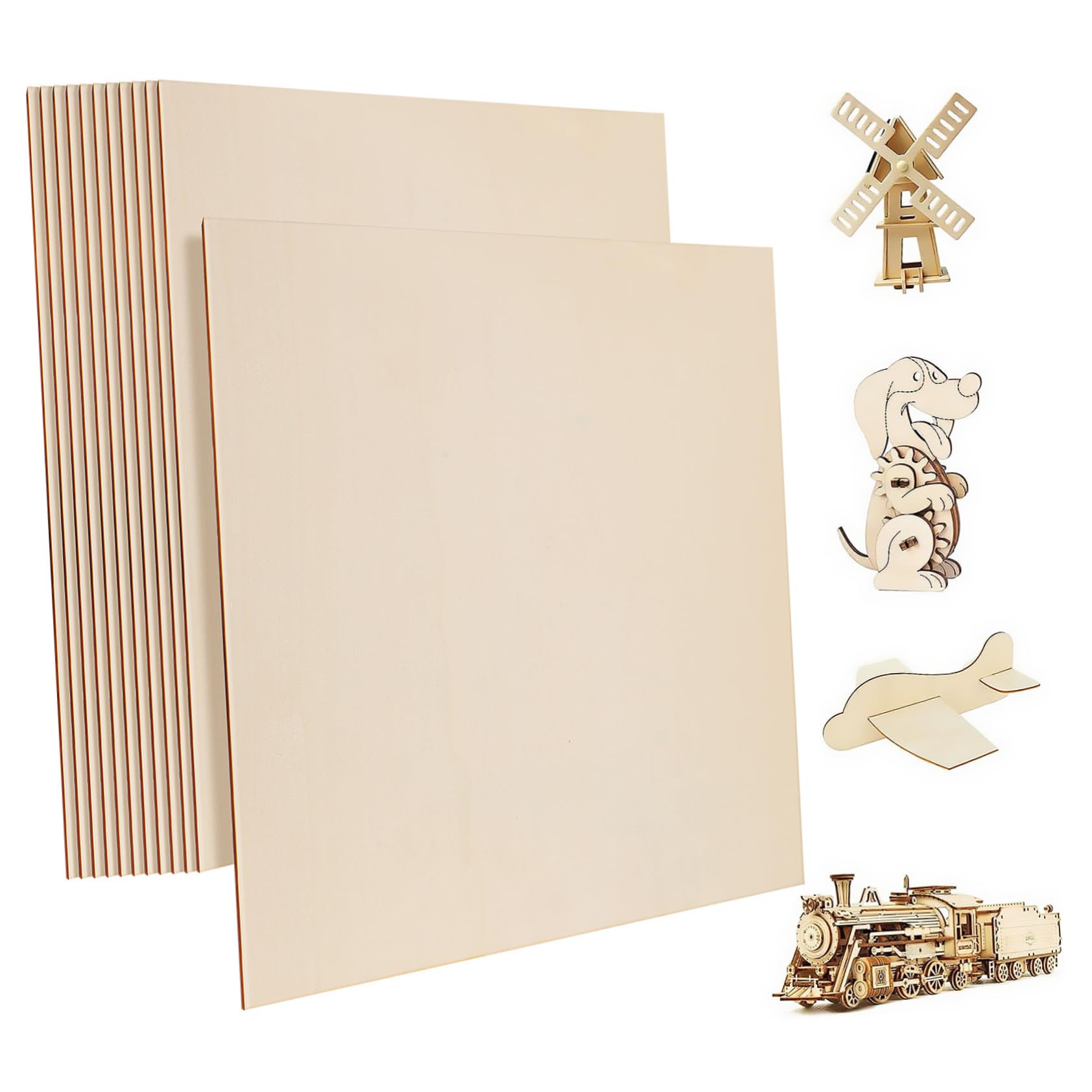 Veemoon 12stücke Holz Quadrate Zum Bemalen Unbemalte Bastelholzplatten Holz Ausschnitte Für Diy Projekte Modellierholzplatten Leere Holzstücke Zum Schnitzen Und Dekorieren